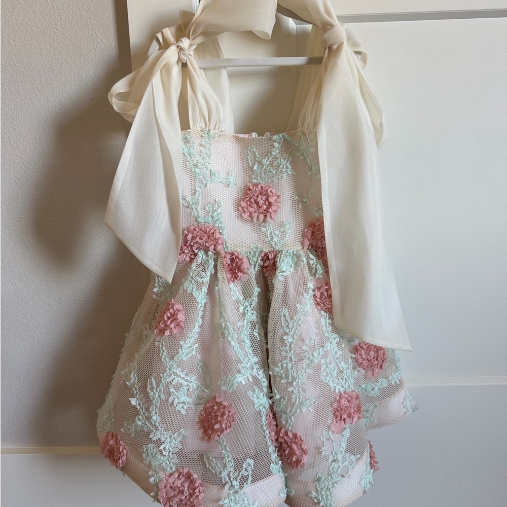 Elegant Pink and Cream Kids Formal Dress